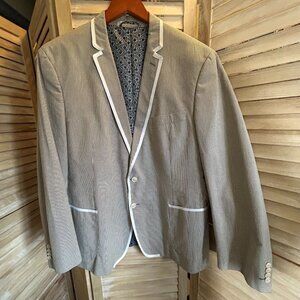 Sean John Men’s Grey & White Pinstripe Blazer – Size XL